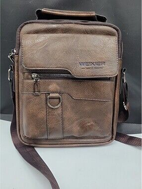 Weixier Messenger PU leather Business travel  Mens crossbody Shoulder bag